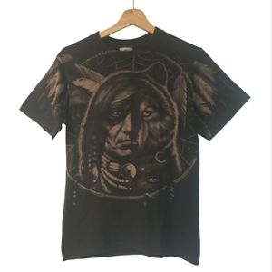 Liquid Blue T Shirt 2008 Native American Wolf Eagle Dream Catcher Size S